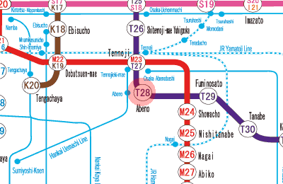 T28 Abeno station map