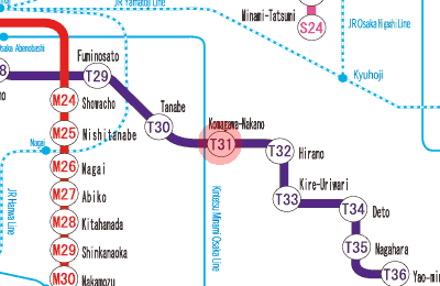 T31 Komagawa-Nakano station map
