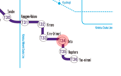 T34 Deto station map