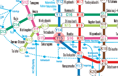 Y15 Namba station map