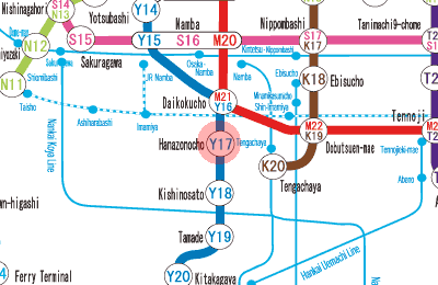 Y17 Hanazonocho station map