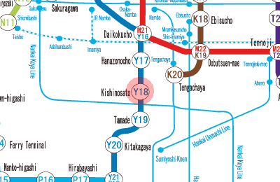 Y18 Kishinosato station map