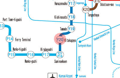 Y20 Kitakagaya station map