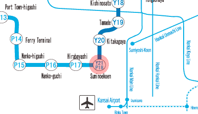 Y21 Suminoekoen station map