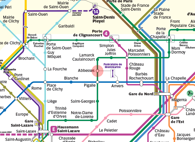 Abbesses station map