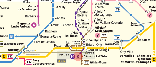 Aeroport d'Orly station map