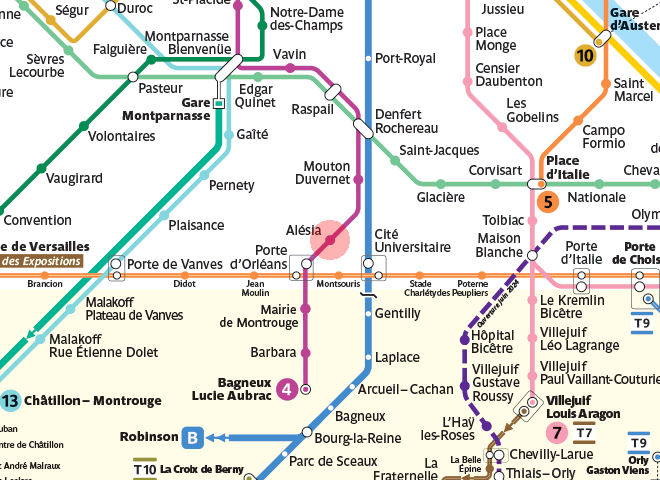 Alesia station map