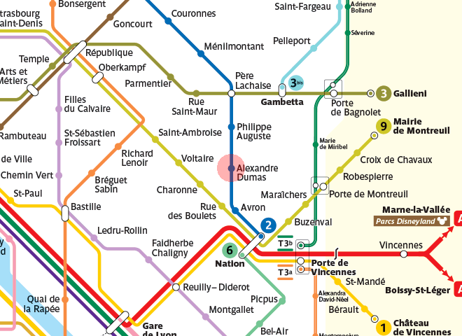 Alexandre Dumas station map