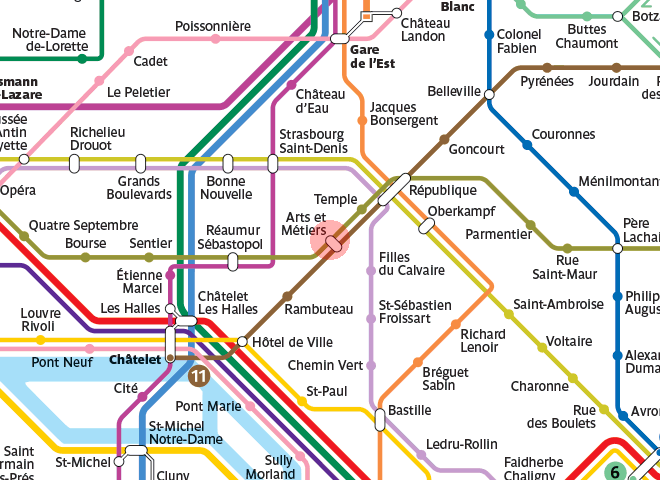 Arts et Metiers station map
