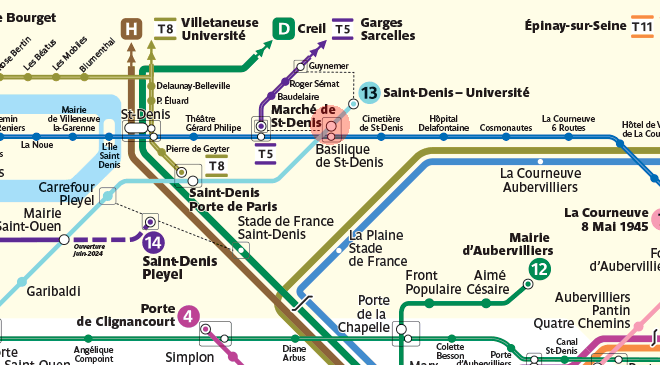 Basilique de Saint-Denis station map