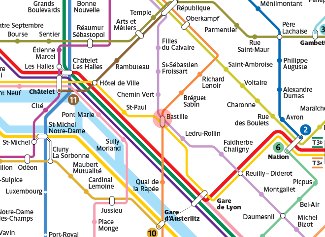 Bastille Station Map Paris Metro