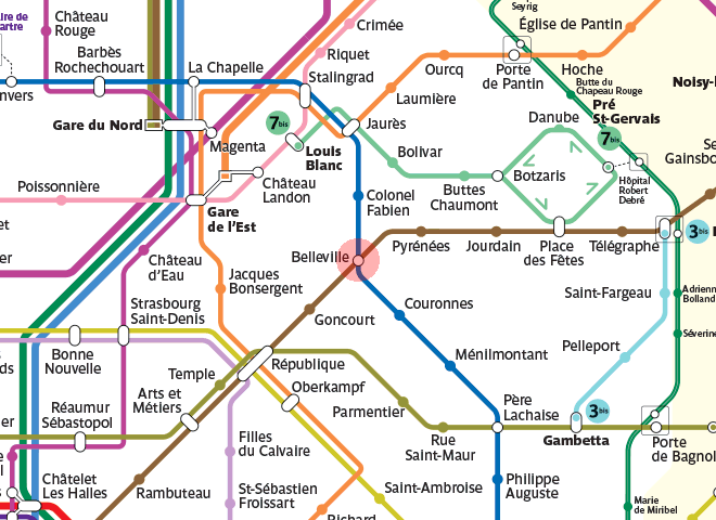 Belleville station map