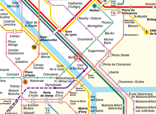 Bercy station map