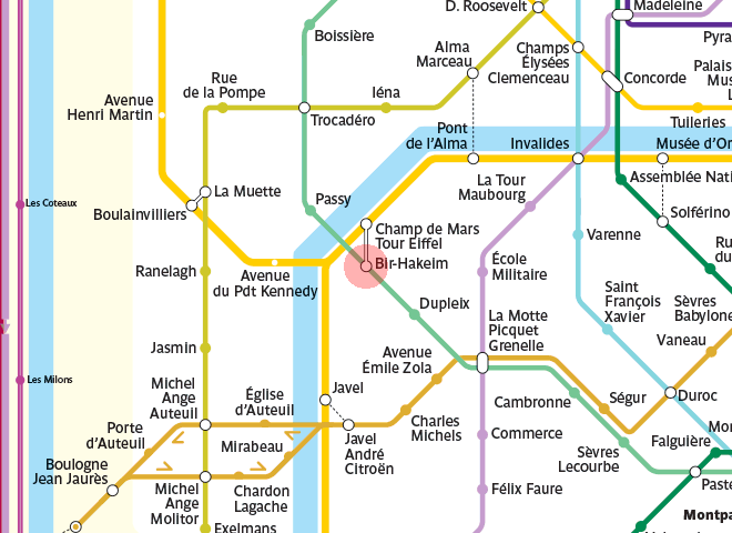 Bir-Hakeim station map