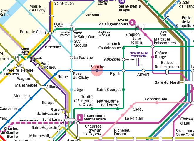 Blanche station map