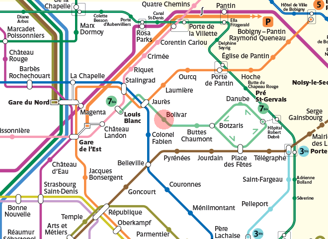 Bolivar station map