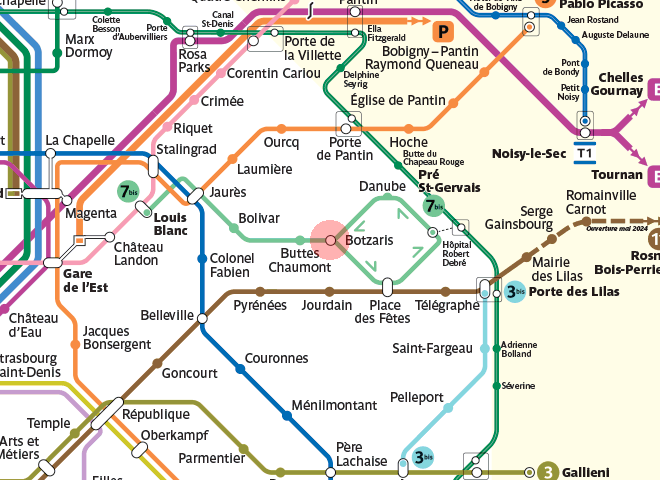 Botzaris station map