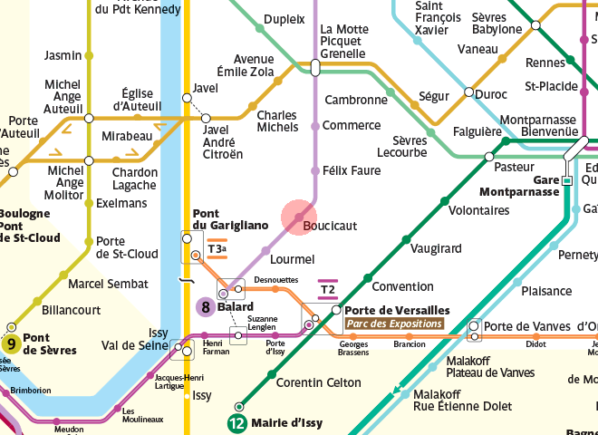 Boucicaut station map