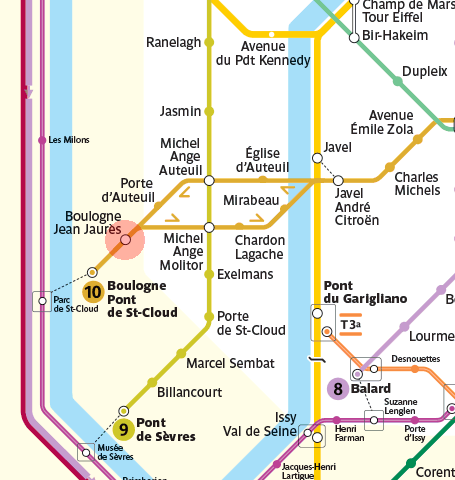 Boulogne - Jean Jaures station map