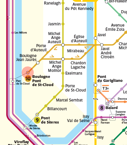 Boulogne - Pont de Saint-Cloud station map
