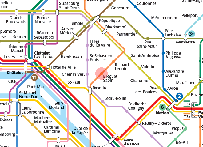 Breguet Sabin station map