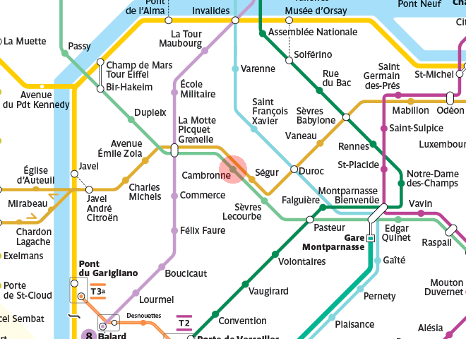 Cambronne station map