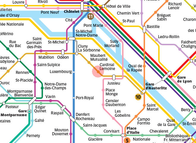 Cardinal Lemoine station map