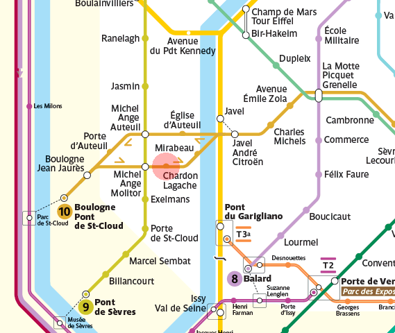 Chardon Lagache station map