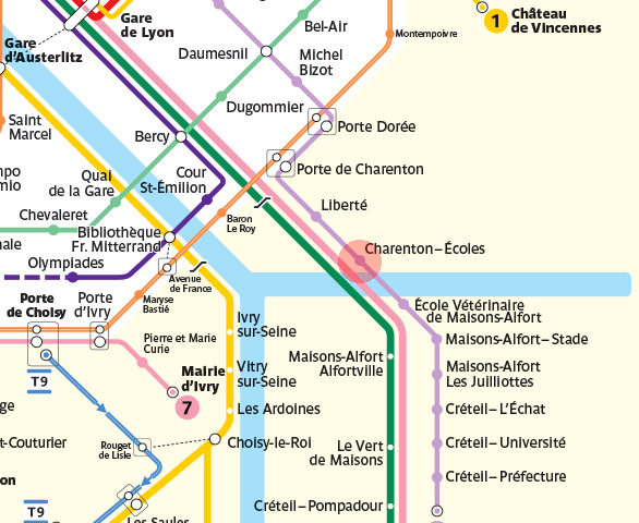 Charenton - Ecoles station map