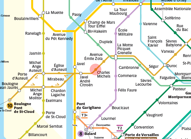 Charles Michels station map