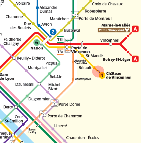 Chateau de Vincennes station map
