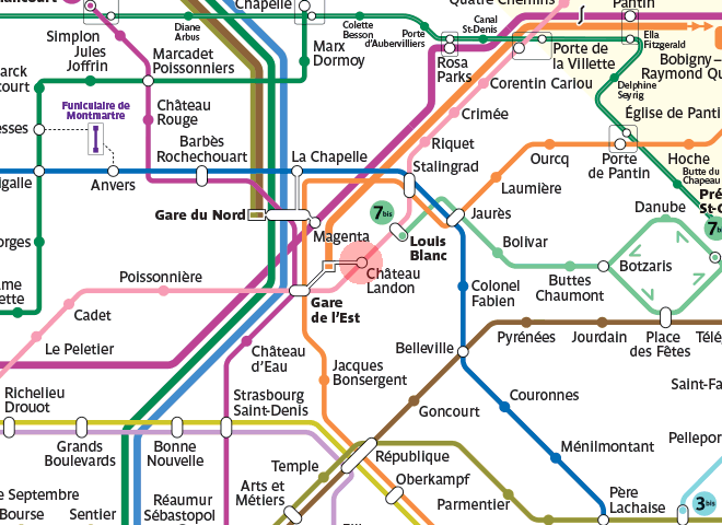 Chateau Landon station map