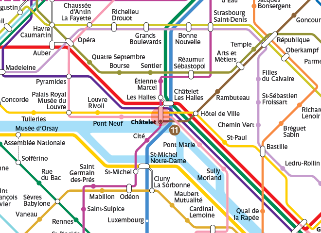 Chatelet station map