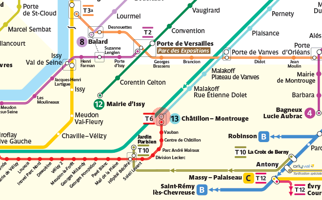 Chatillon - Montrouge station map