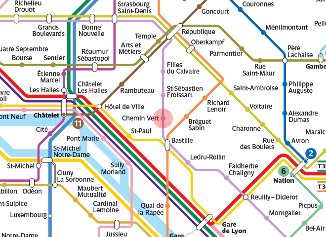 Chemin Vert station map