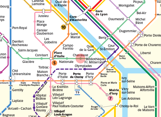 Chevaleret station map