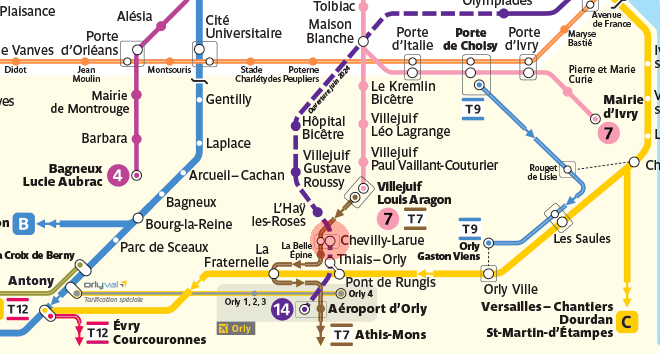 Chevilly-Larue station map
