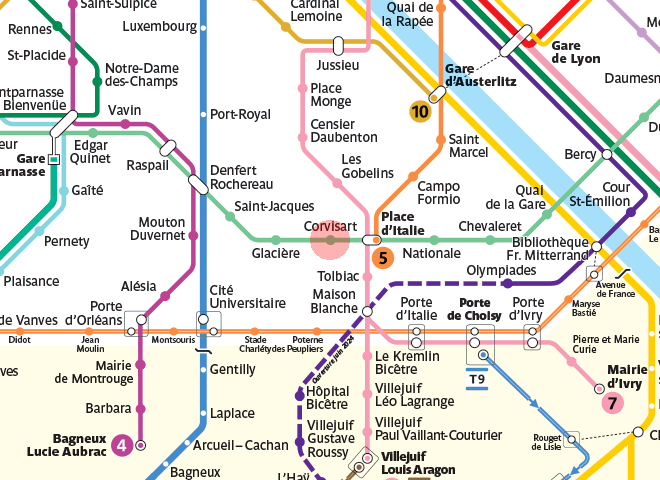 Corvisart station map