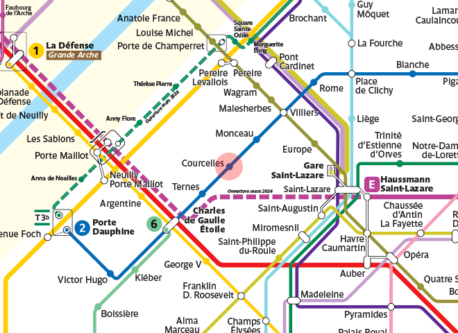 Courcelles station map