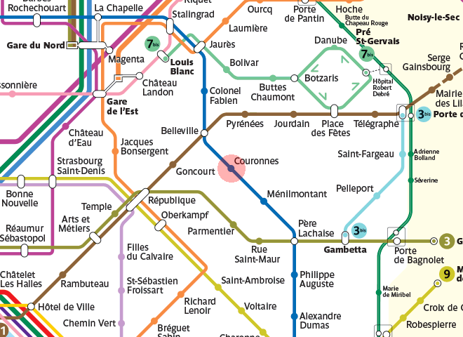 Couronnes station map