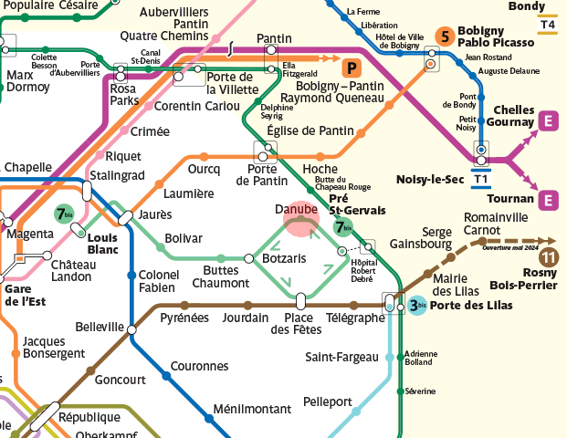 Danube station map