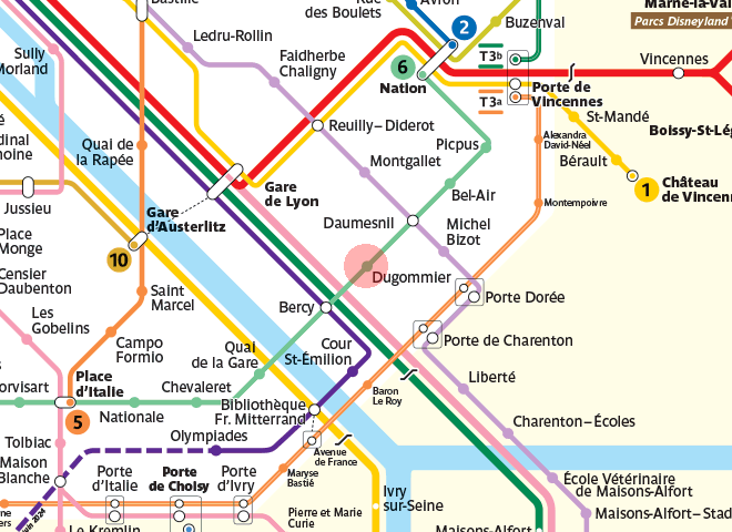 Dugommier station map