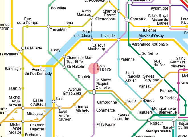 Ecole Militaire station map