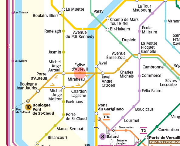 Eglise d'Auteuil station map