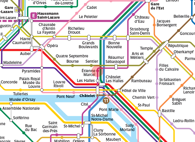 Etienne Marcel station map