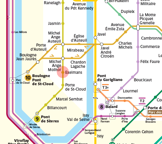 Exelmans station map