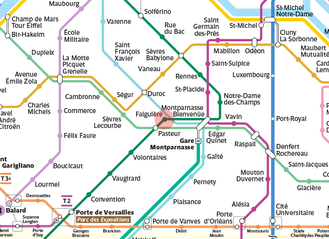 Falguiere station map