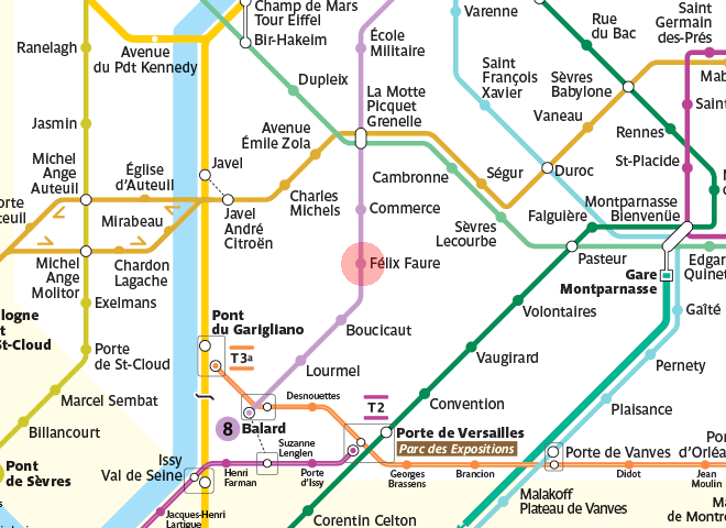 Felix Faure station map