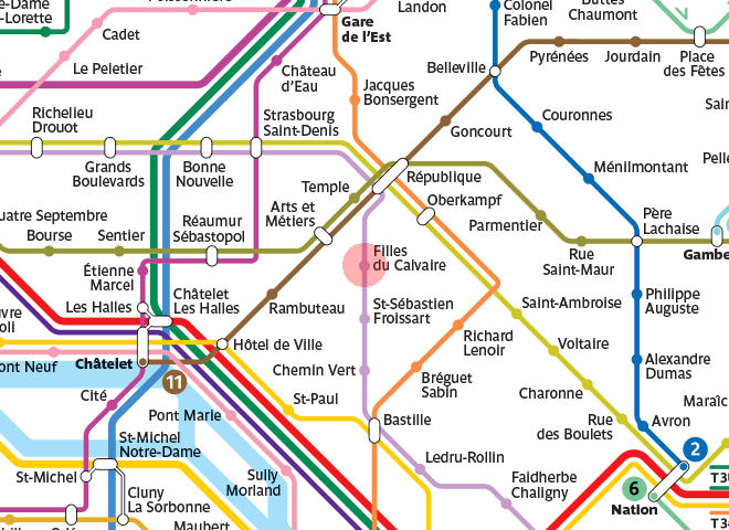 Filles du Calvaire station map