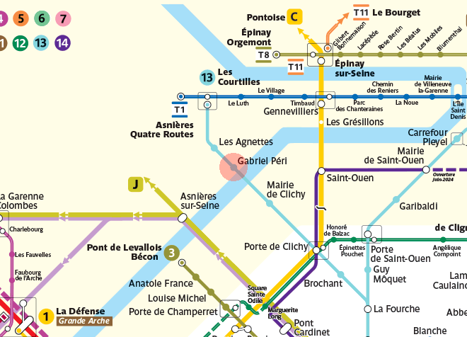 Gabriel Peri station map